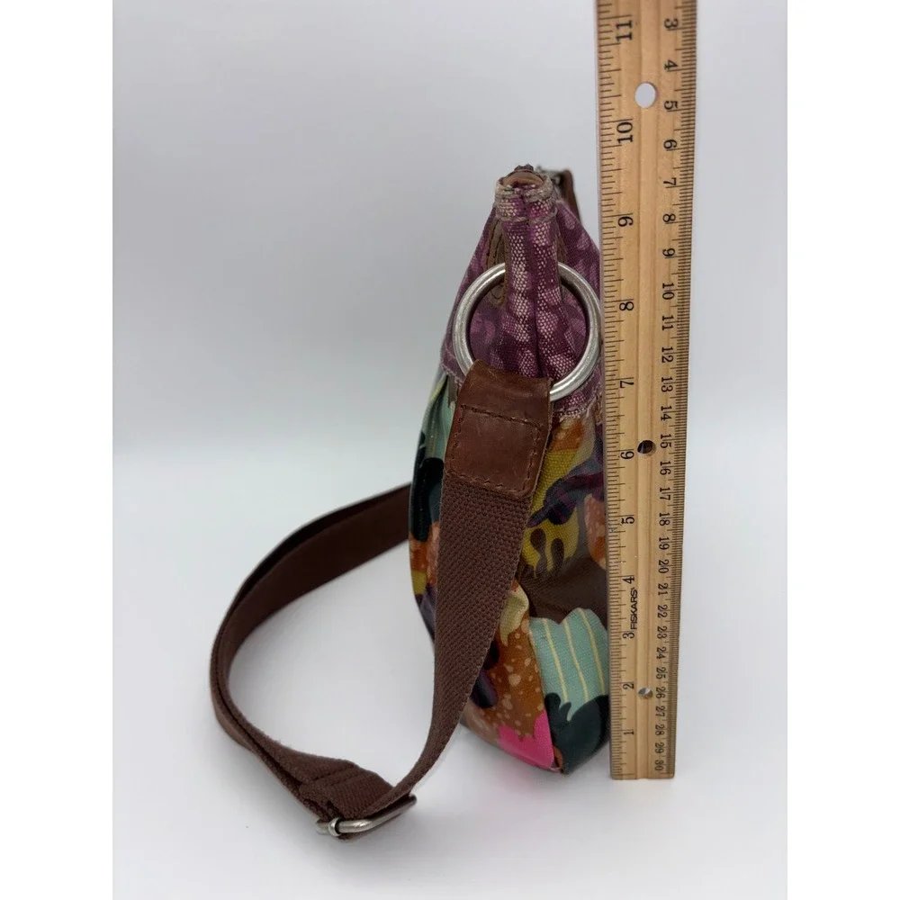 VINTAGE FOSSIL Bucket Crossbody y2K Bag Purse Bag Key-Per Floral Colorful Bright